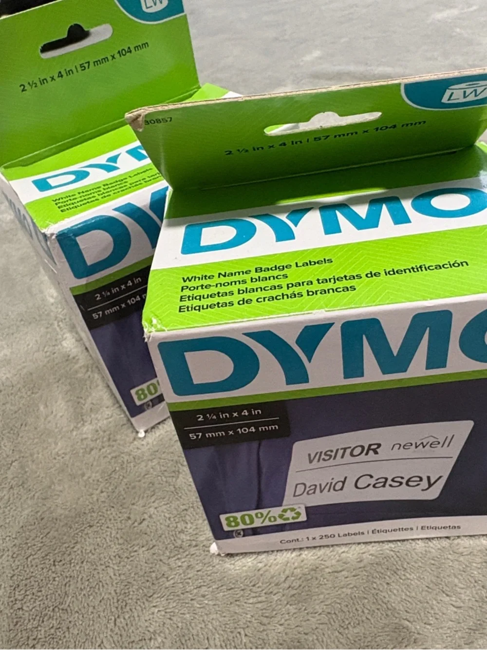 Dymo White Labels Pack with Teal and Lime Accents
